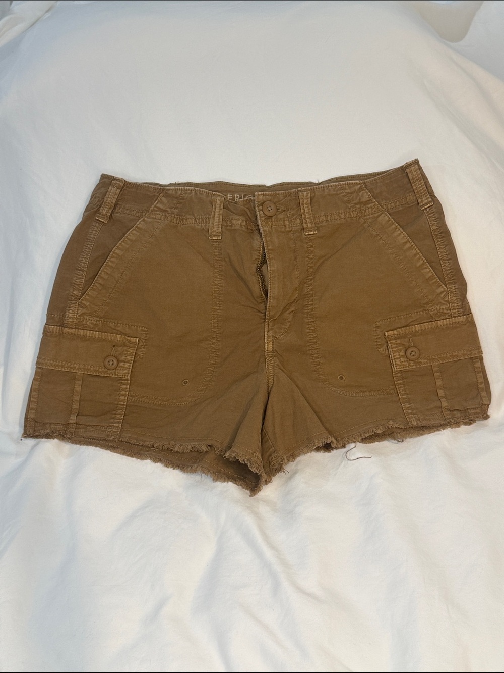 American Eagle Outfitters Brown Cargo Shorts with Button-Flap Pockets
